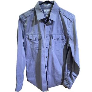 Gray express men’s button down shirt. Size medium.